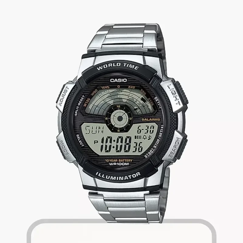 Casio Youth Digital World Time Men's Watch- AE-1100WD-1AVDF